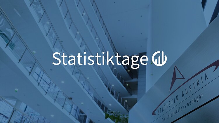 Innenansicht Gebäude Statistik Austria / Logo Statistiktage